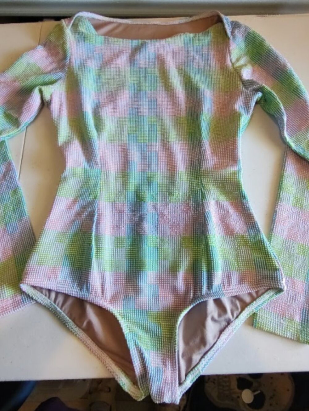 Seea Mimi Amos Pastel Long Sleeve Surf Suit One Piece Swimsuit Size 5
